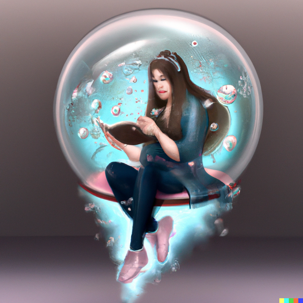 nainen lukee kristallipallossa